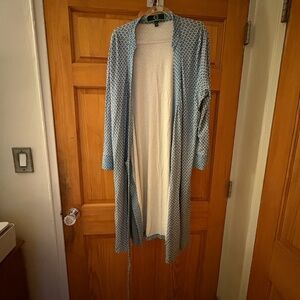 Blue Patterned Wrap Dress